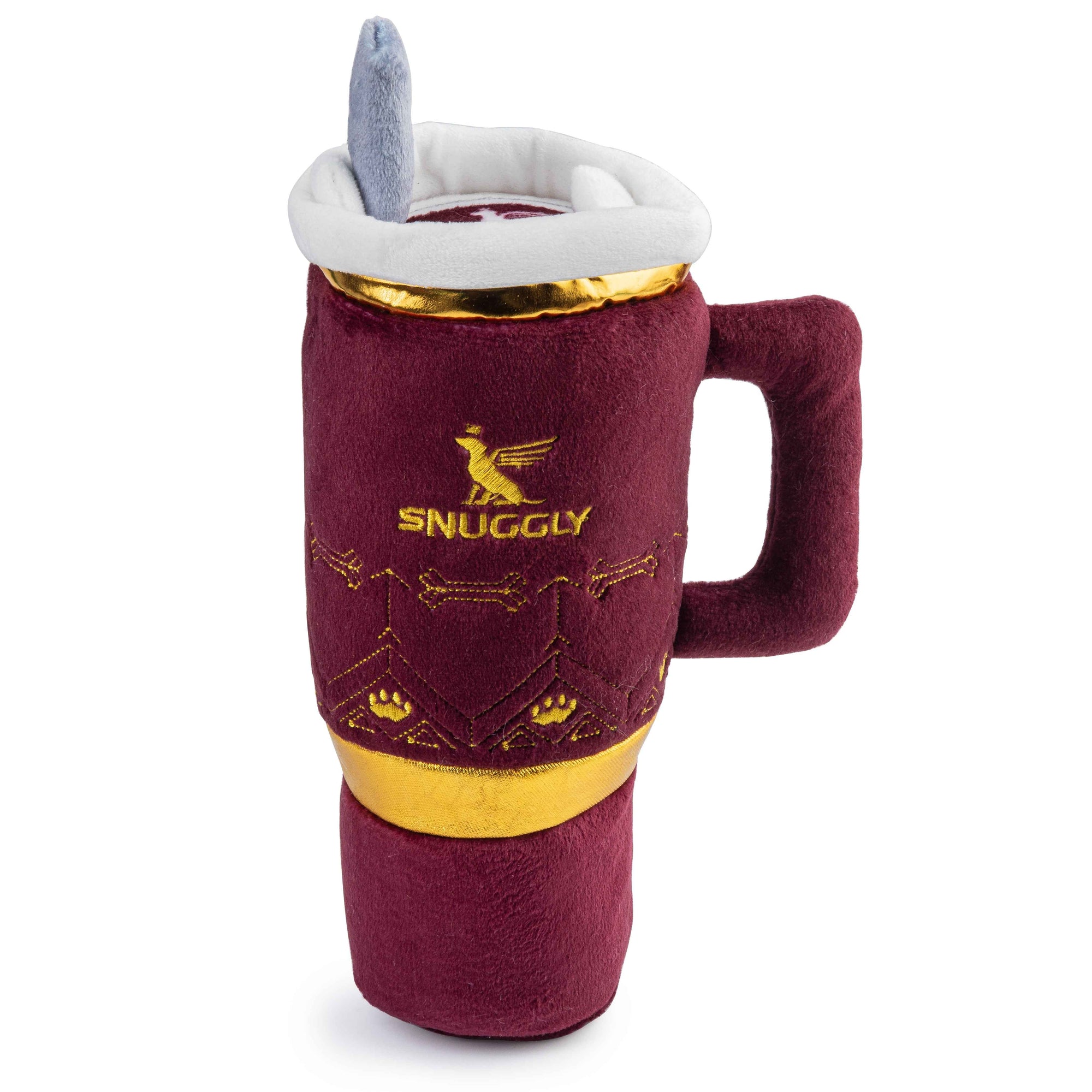 Haute Diggity Dog Holiday Snuggly Cup - Red Christmas Plush Dog Toy