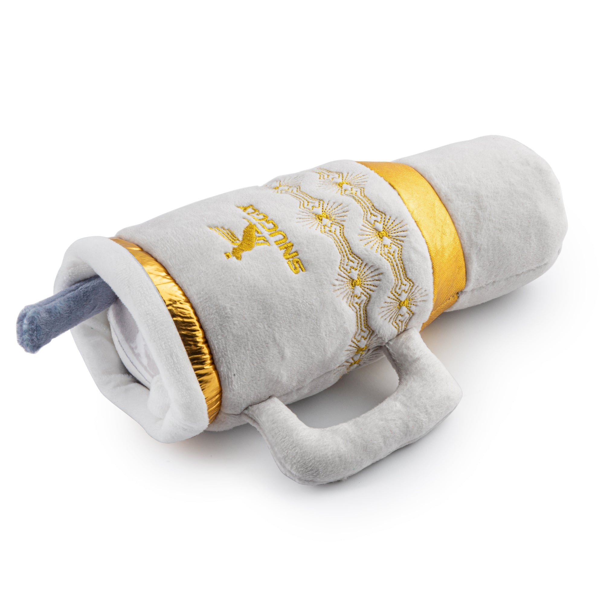 Haute Diggity Dog Holiday Snuggly Cup - Ivory Christmas Plush Dog Toy