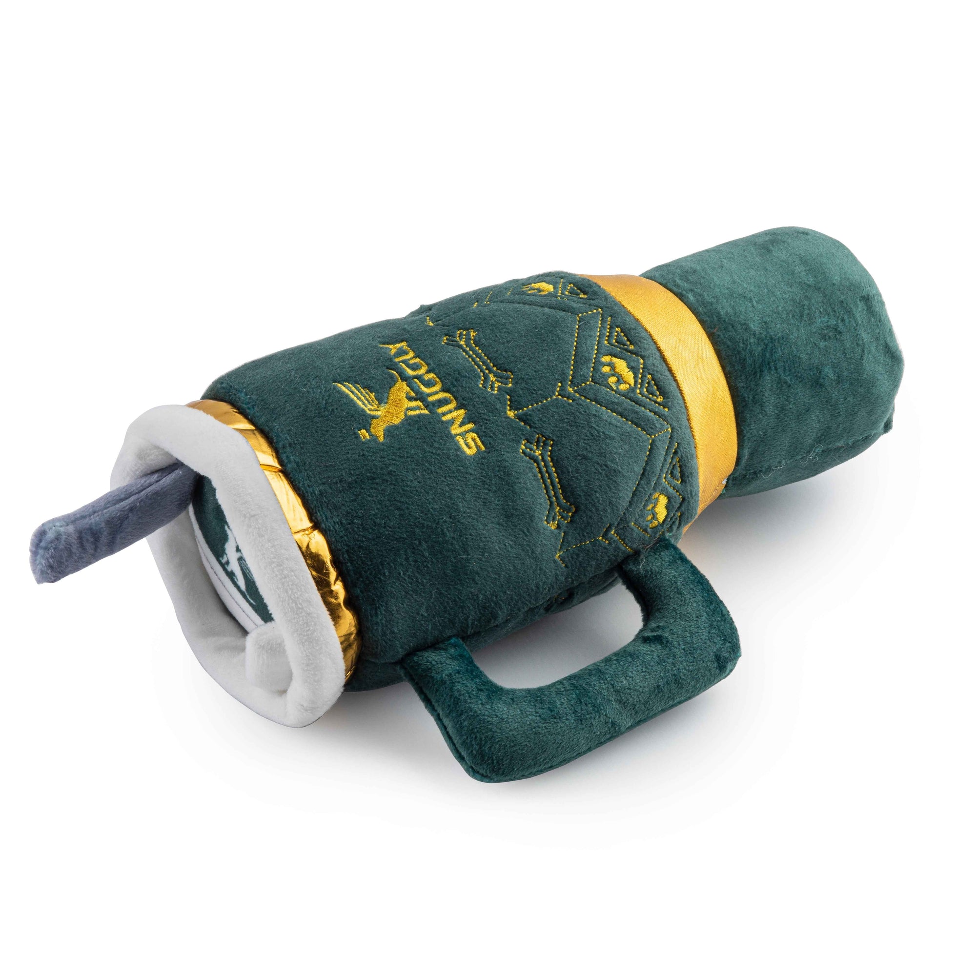 Haute Diggity Dog Holiday Snuggly Cup - Green Christmas Plush Dog Toy