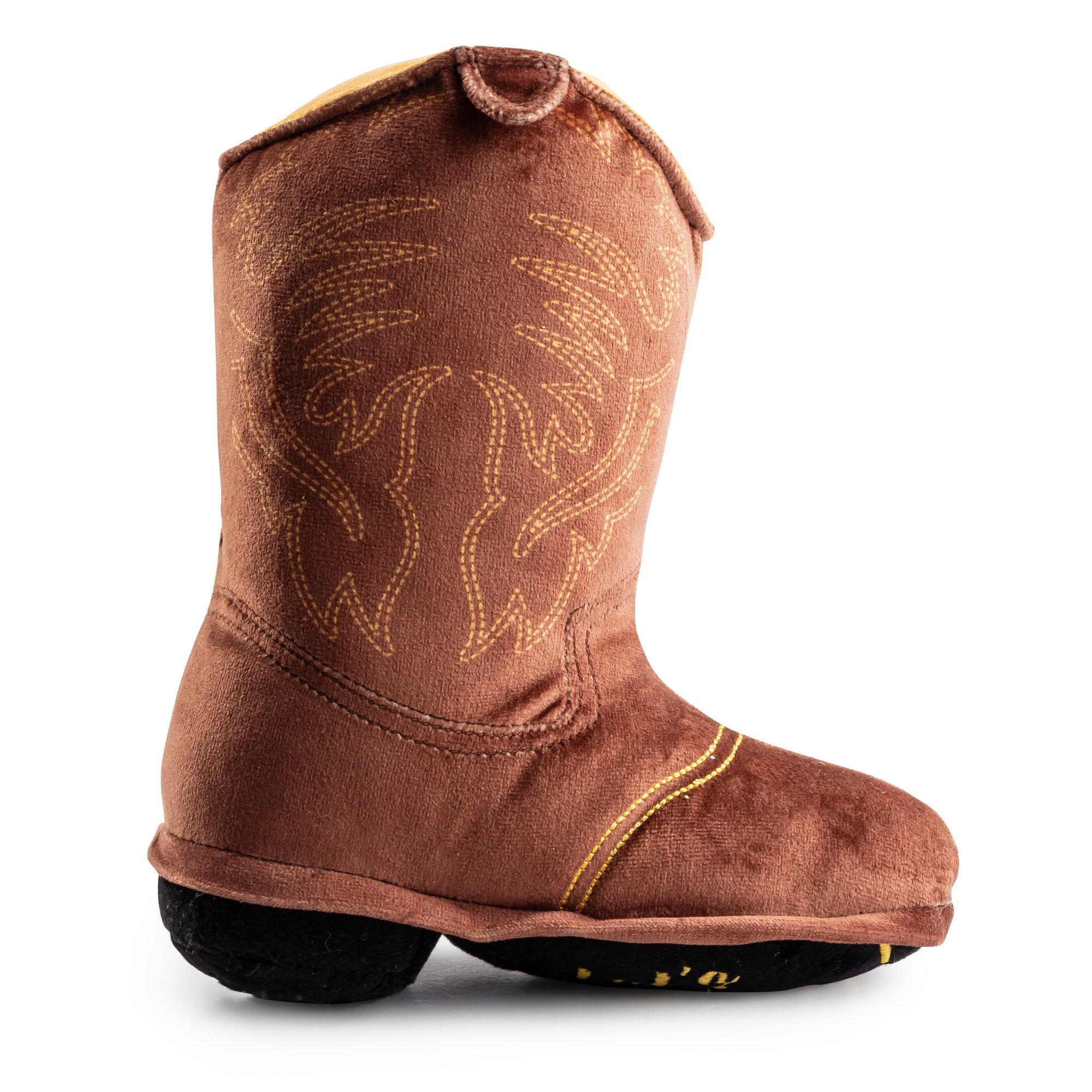 Haute Diggity Dog Brown Cowboy Boot Plush Dog Toy