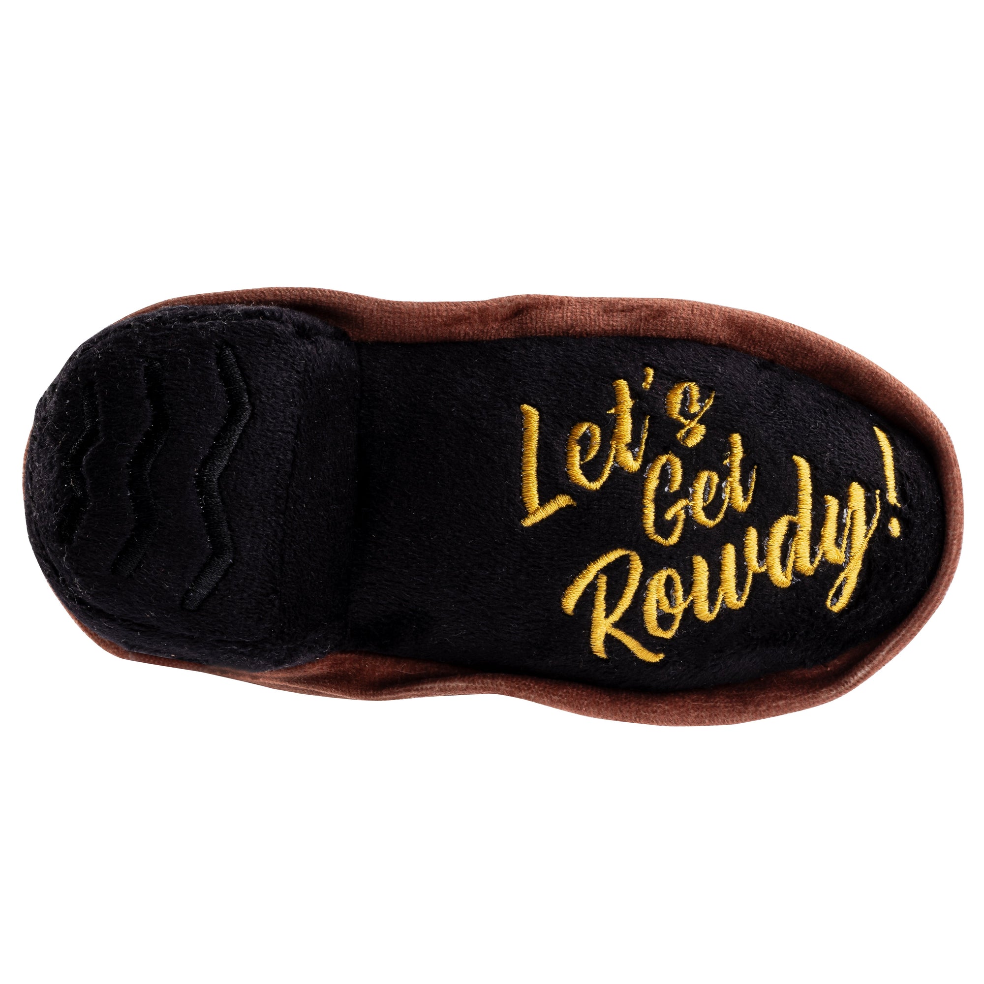 Haute Diggity Dog Brown Cowboy Boot Plush Dog Toy