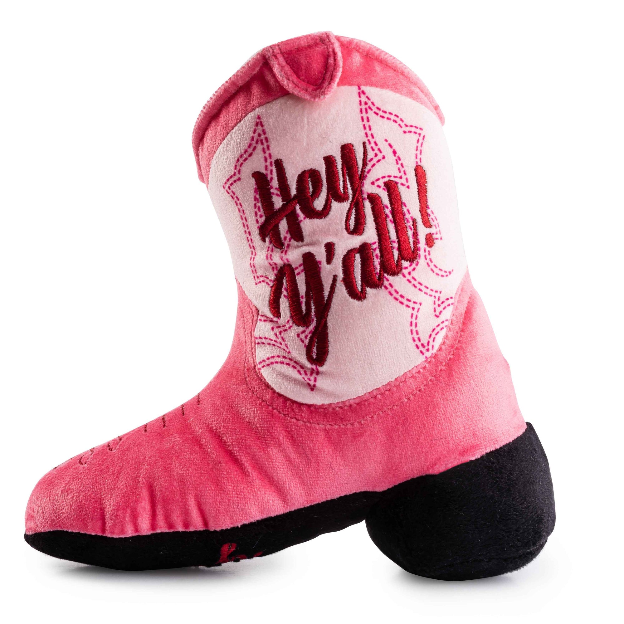 Haute Diggity Dog Pink Cowgirl Boot Plush Dog Toy