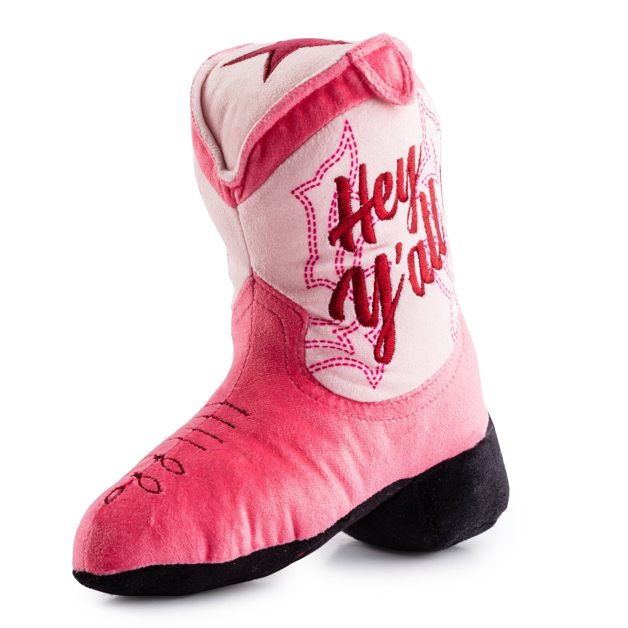 Haute Diggity Dog Pink Cowgirl Boot Plush Dog Toy
