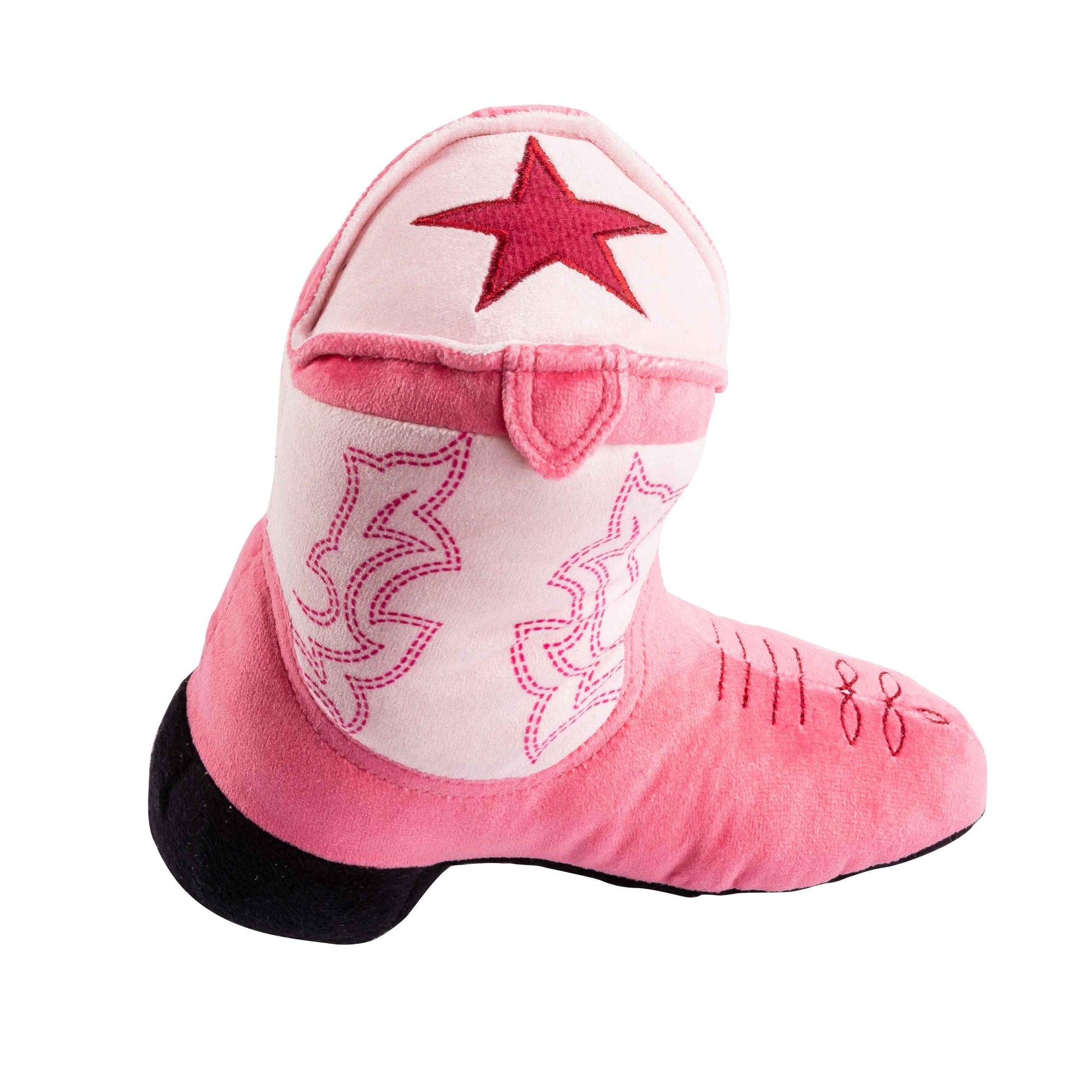 Haute Diggity Dog Pink Cowgirl Boot Plush Dog Toy