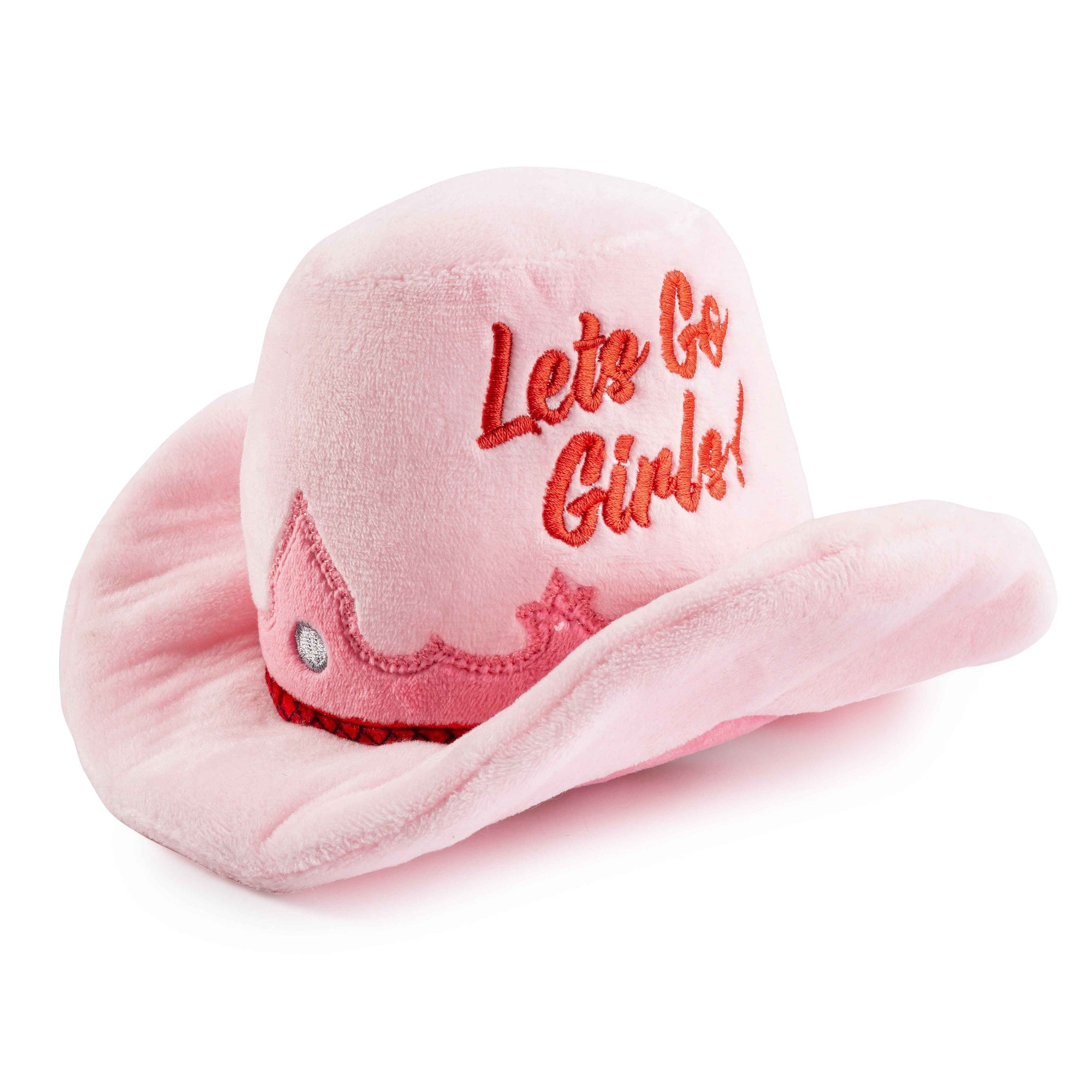 Haute Diggity Dog Pink Cowgirl Hat Plush Dog Toy