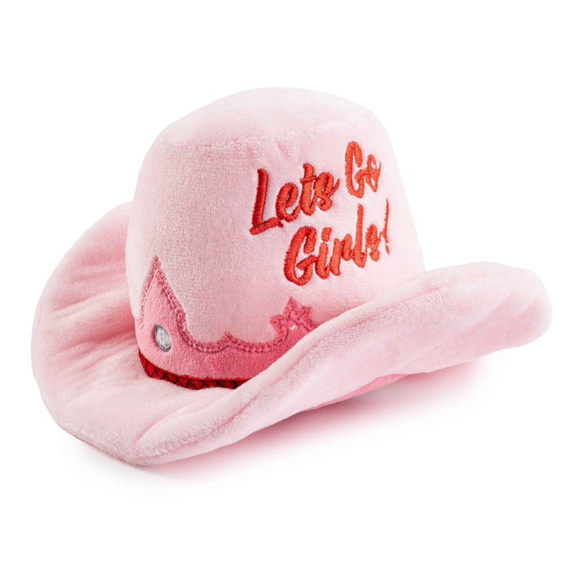 Haute Diggity Dog Pink Cowgirl Hat Plush Dog Toy