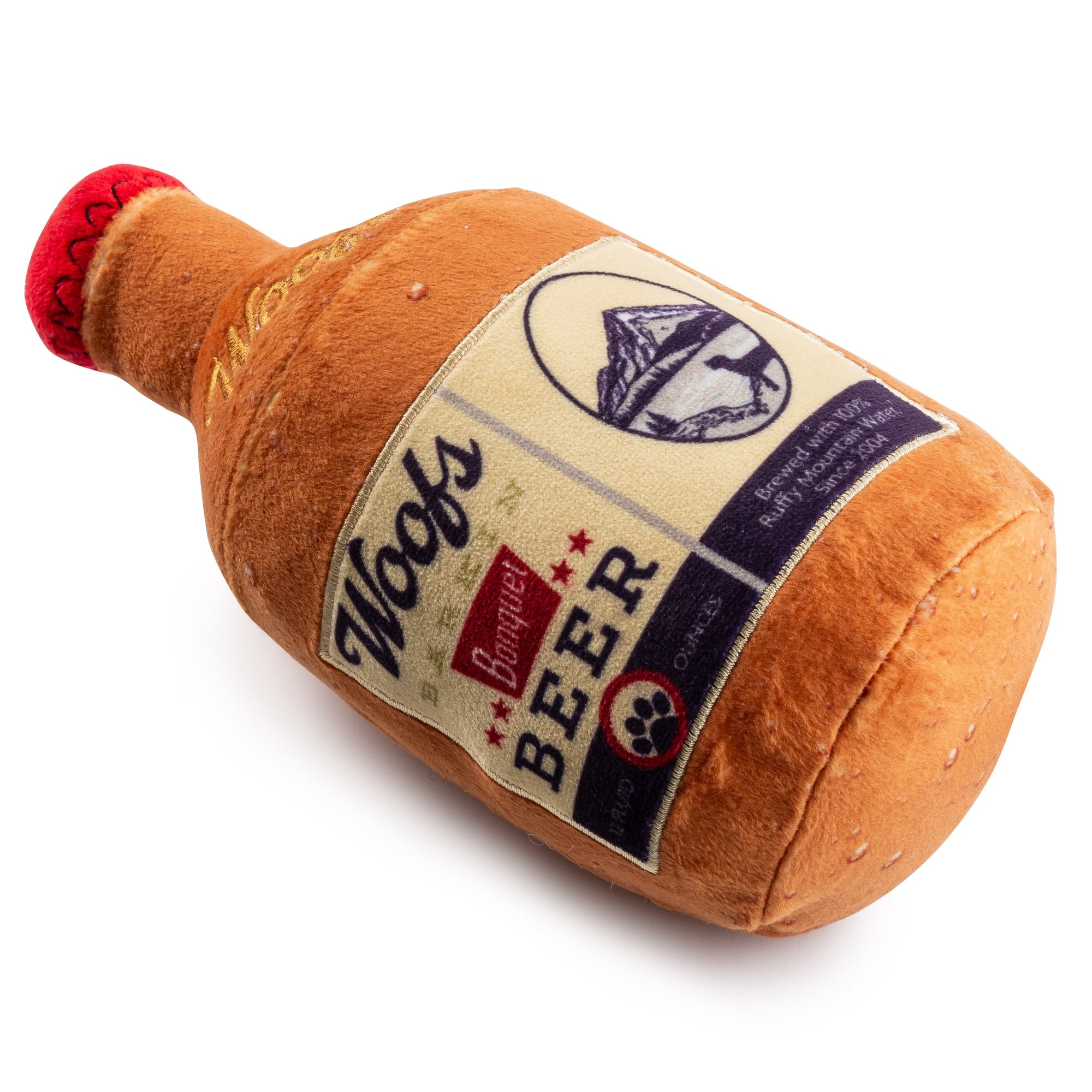 Haute Diggity Dog Woofs Beer Bottle Plush Dog Toy
