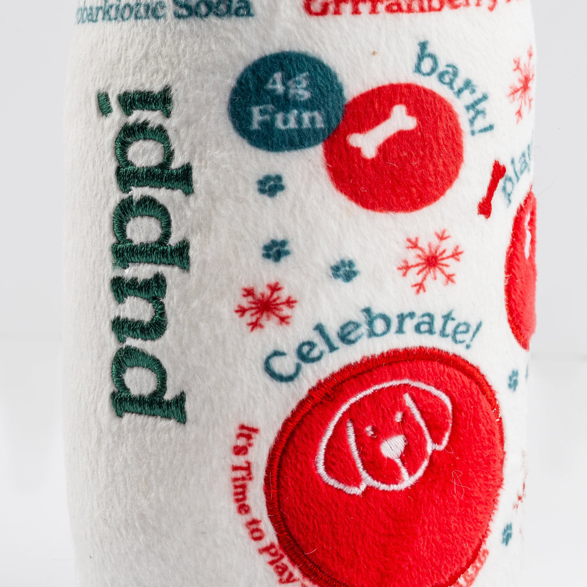 Haute Diggity Dog Puppi Grrranberry Fizz Christmas Plush Dog Toy
