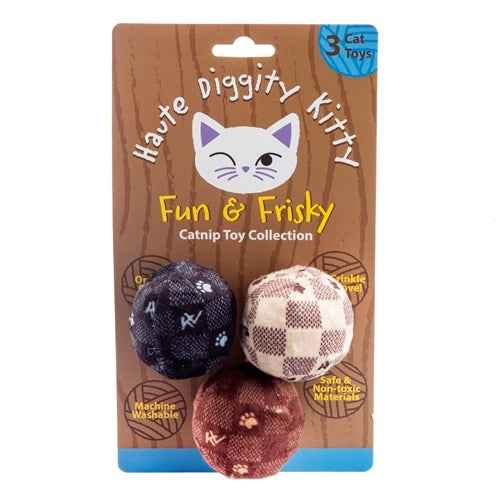 Haute Diggity Dog KV Balls (Checker) Organic Catnip Toy