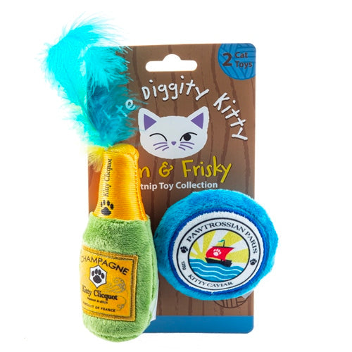 Haute Diggity Dog Kitty Clicquot (Bottle & Caviar) Organic Catnip Toy