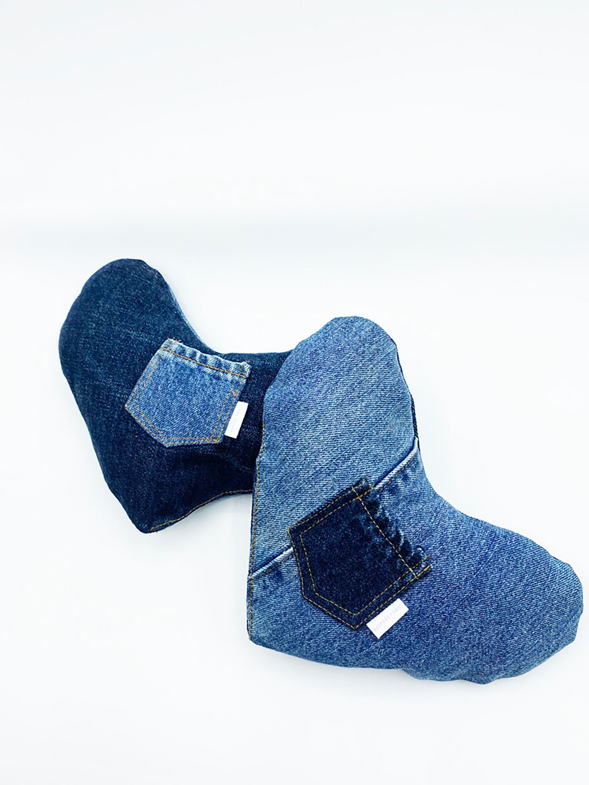 BESPOKE PAWS Heart Squeaker Toy - Denim Durable Cozy Comfort Accessories