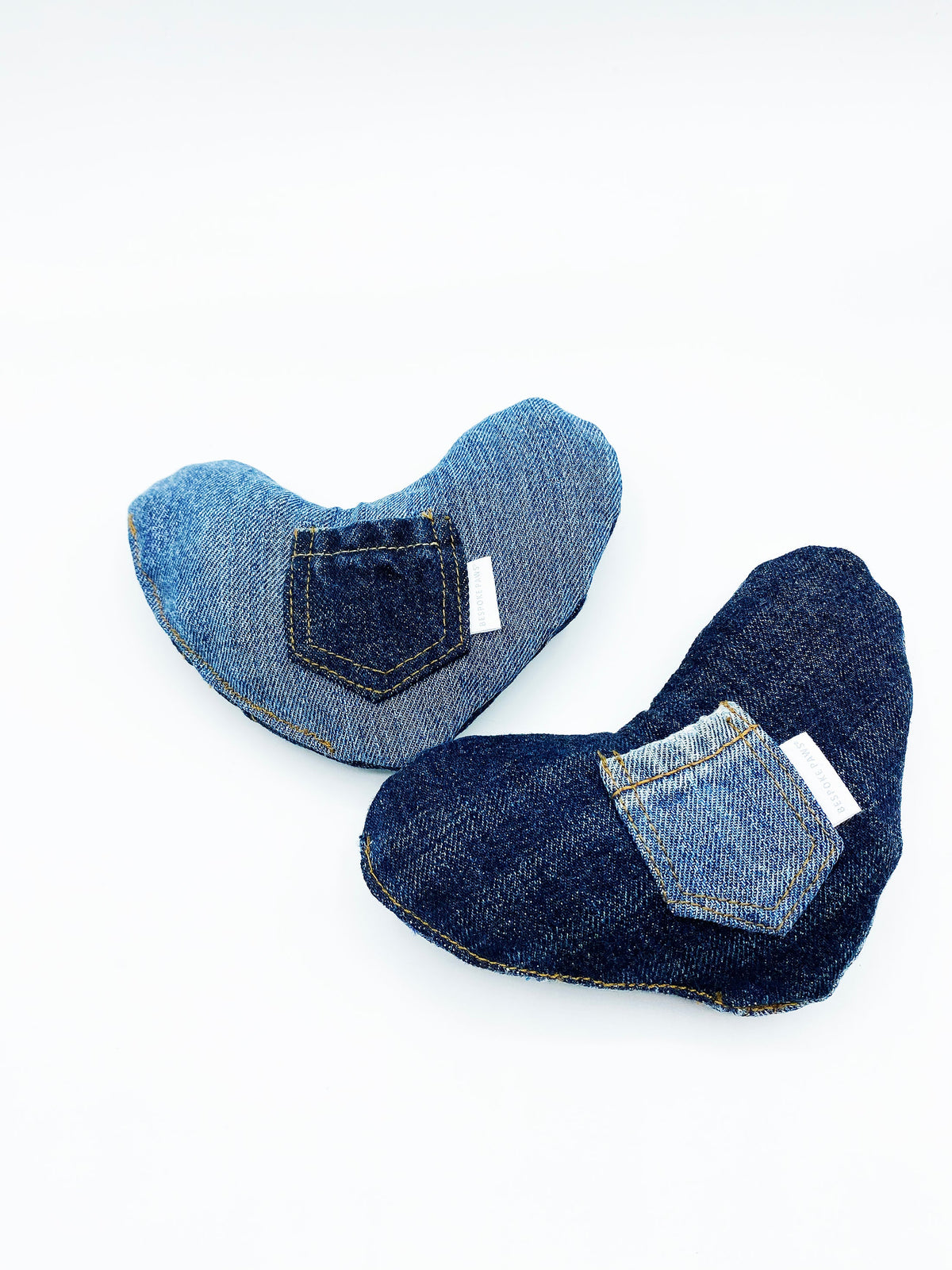 BESPOKE PAWS Heart Squeaker Toy - Denim Durable Cozy Comfort Accessories
