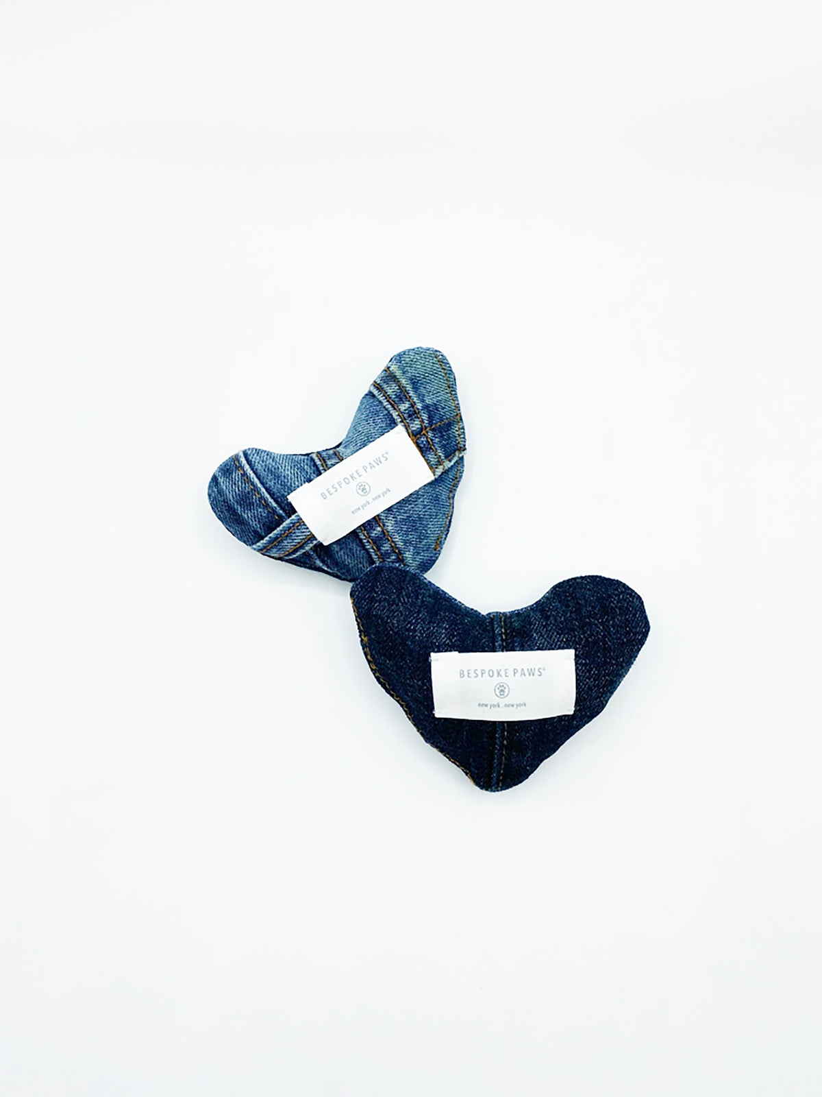 BESPOKE PAWS Heart Squeaker Toy - Denim Durable Cozy Comfort Accessories