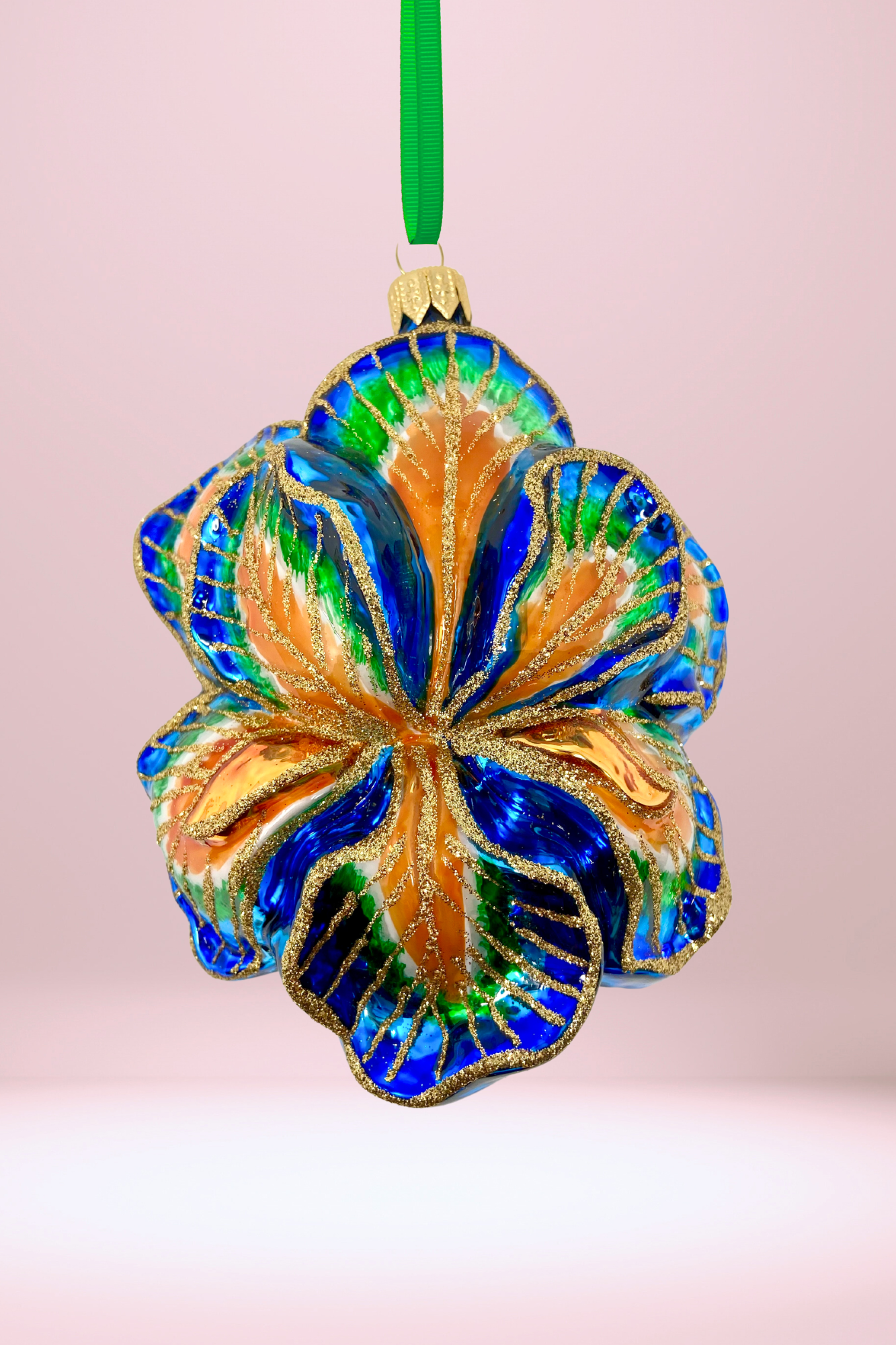 Heavens Garden Iris Polish Glass Ornament