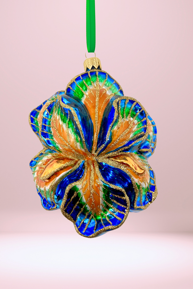 Heavens Garden Iris Polish Glass Ornament