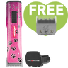 Pink Paws Saphir Cordless Clipper One Battery with 4F Blade by Heiniger