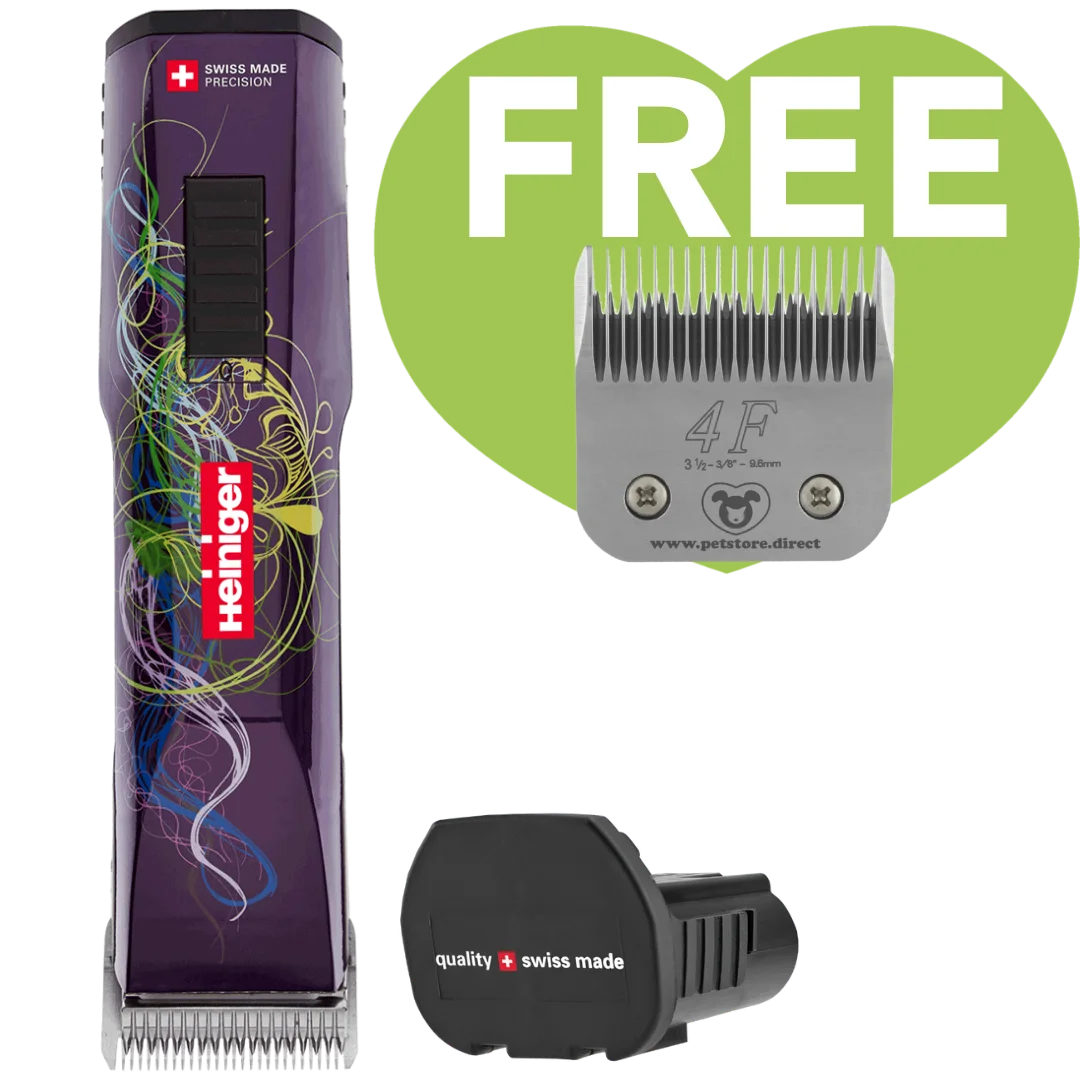 Purple Saphir Cordless Clipper One Battery with 4F Blade by Heiniger