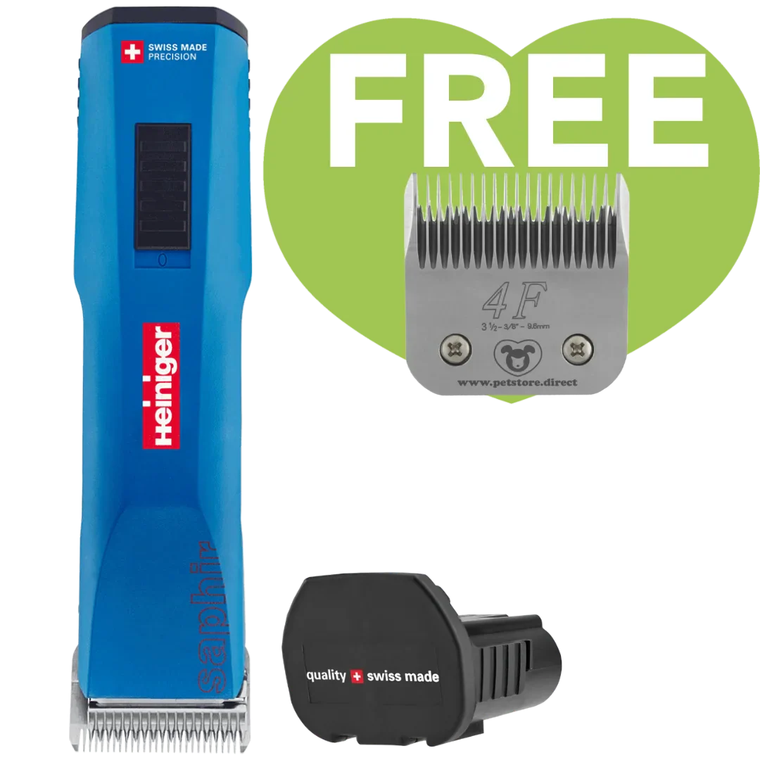 Blue Saphir Cordless Clipper One Battery with 4F Blade by Heiniger