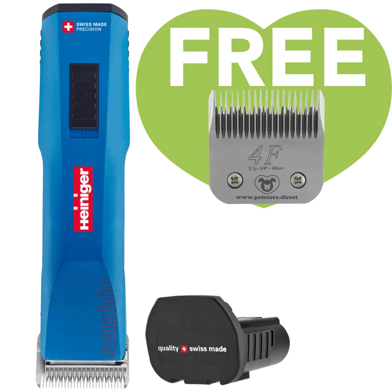 Blue Saphir Cordless Clipper One Battery with 4F Blade by Heiniger