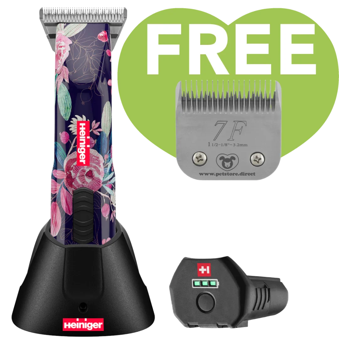 Limited Edition Flower Opal Cordless Clipper with 30W, One Battery and 7F Blade by Heiniger