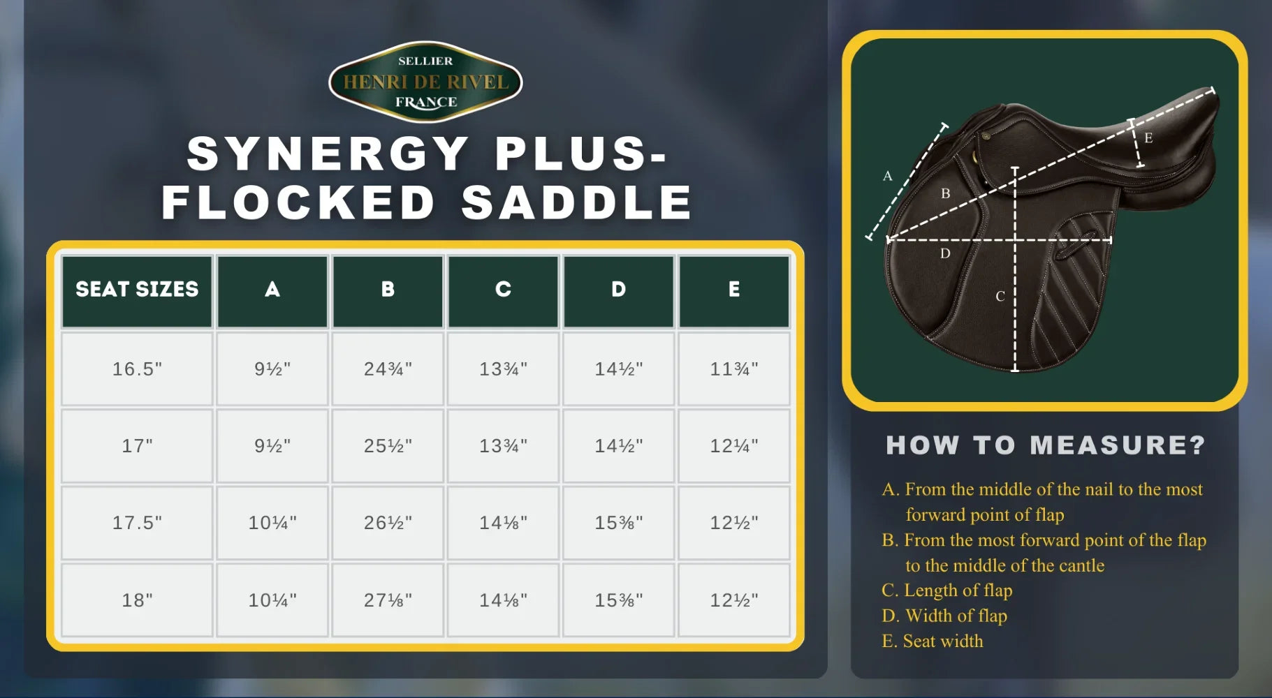 Henri de Rivel Synergy Plus IGP Flocked Close Contact Saddle