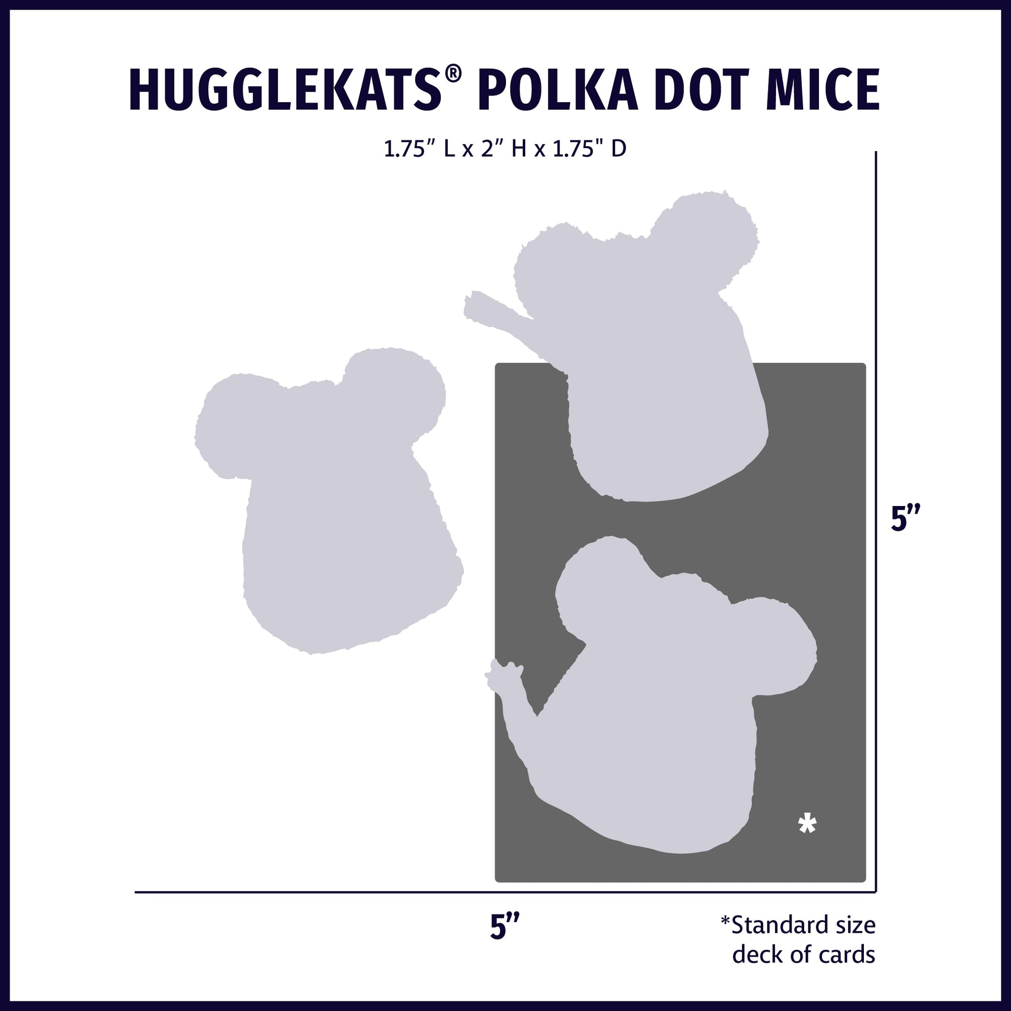 HuggleKats Polka Dot Mice Bucket of Cat Toys, 16 Pack | HT Animal Supply