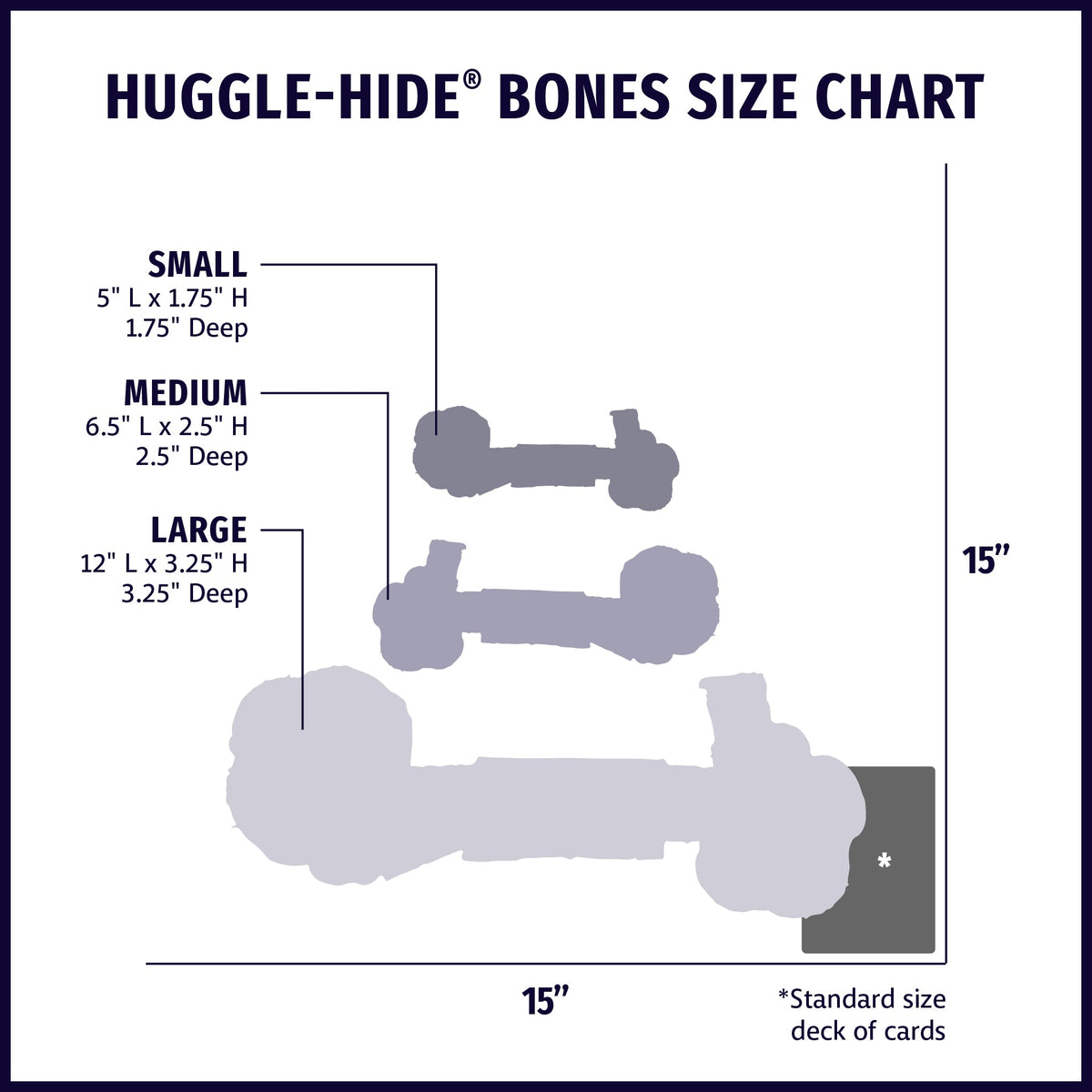 Huggle-Hide Natural Leather Bone Dog Toy, 3 Pack