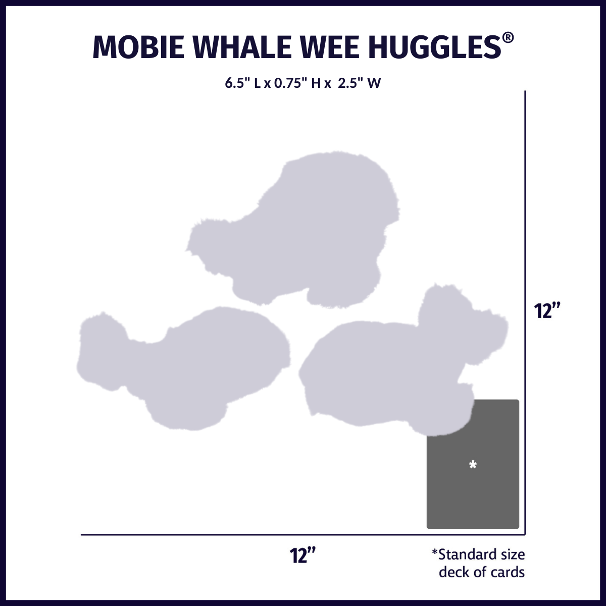 Mobie Whale Wee Huggles Plush Dog Toys, 3 Pack