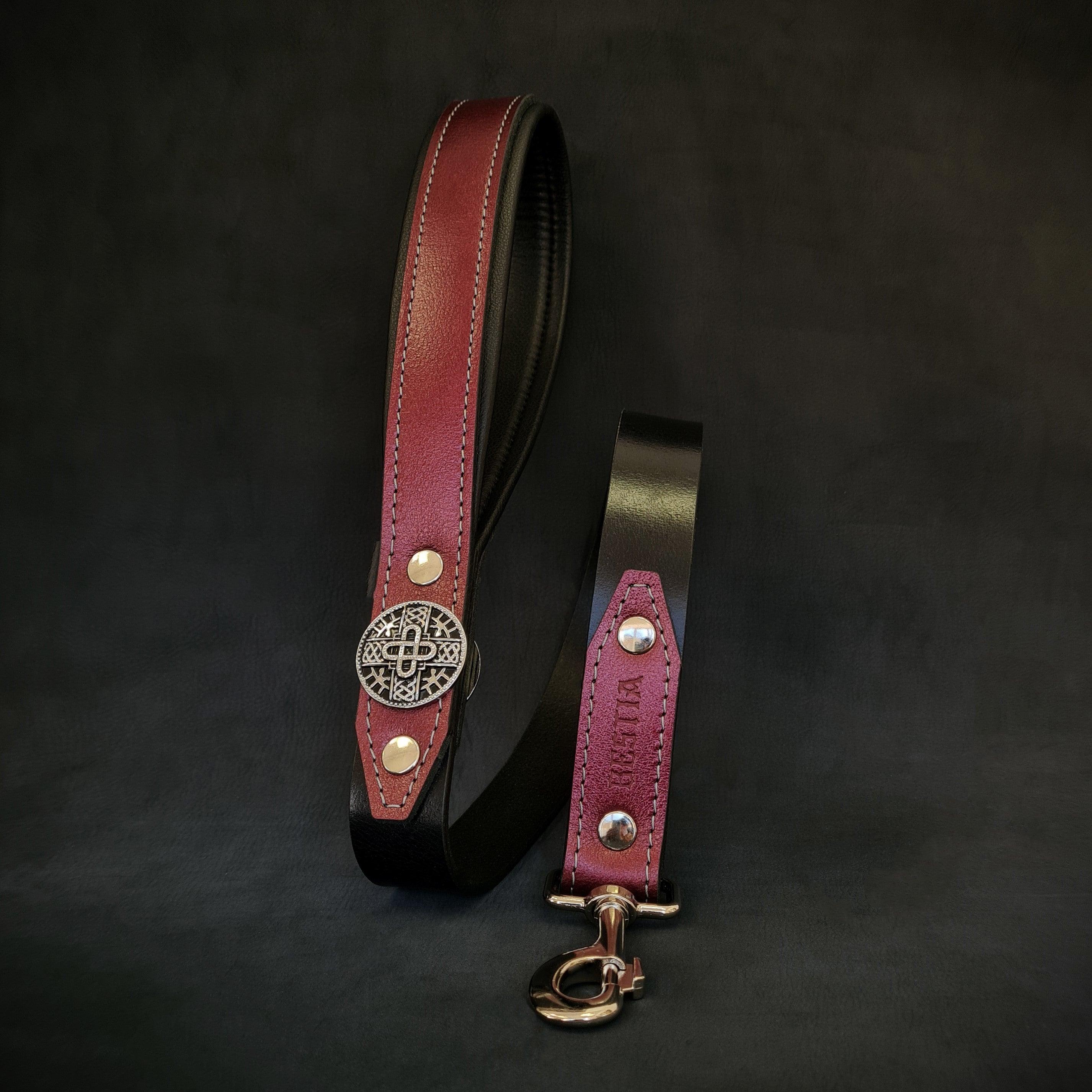 Bestia Dog Gear The "Hektor" Burgundy dog leash-LIMITED Genuine Leather Burgundy pet supplies