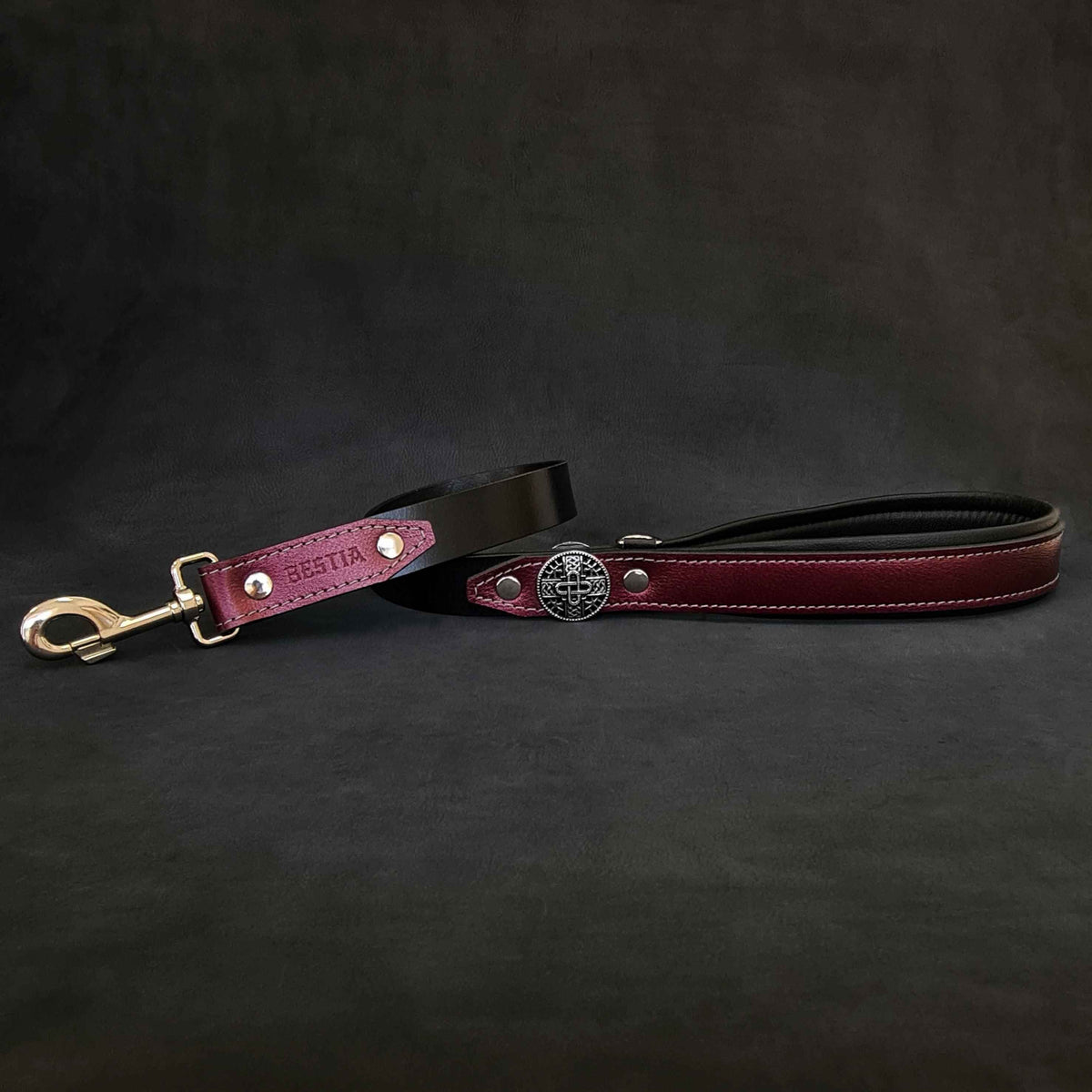Bestia Hektor Burgundy Limited Edition Leather Dog Leash