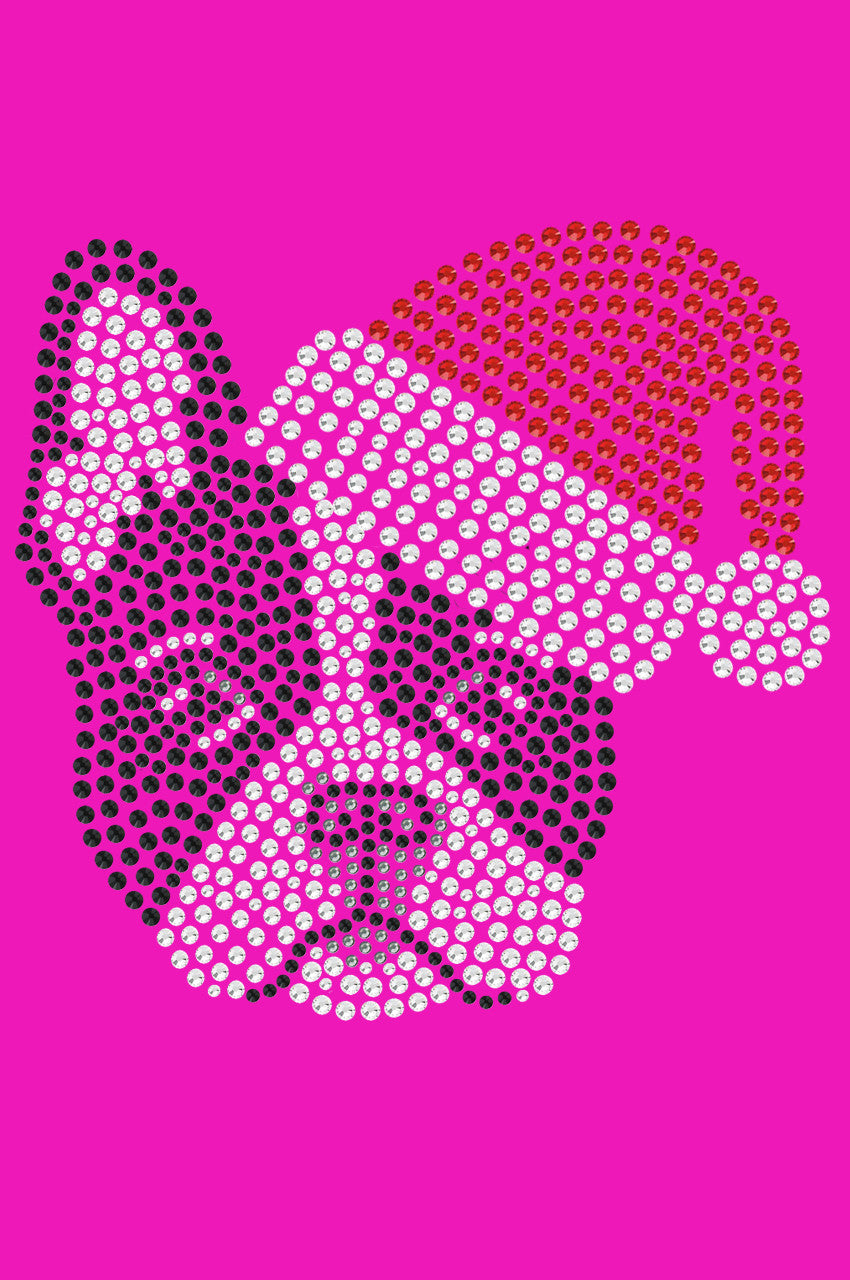 Boston Terrier with Santa Hat - Womens T-shirt