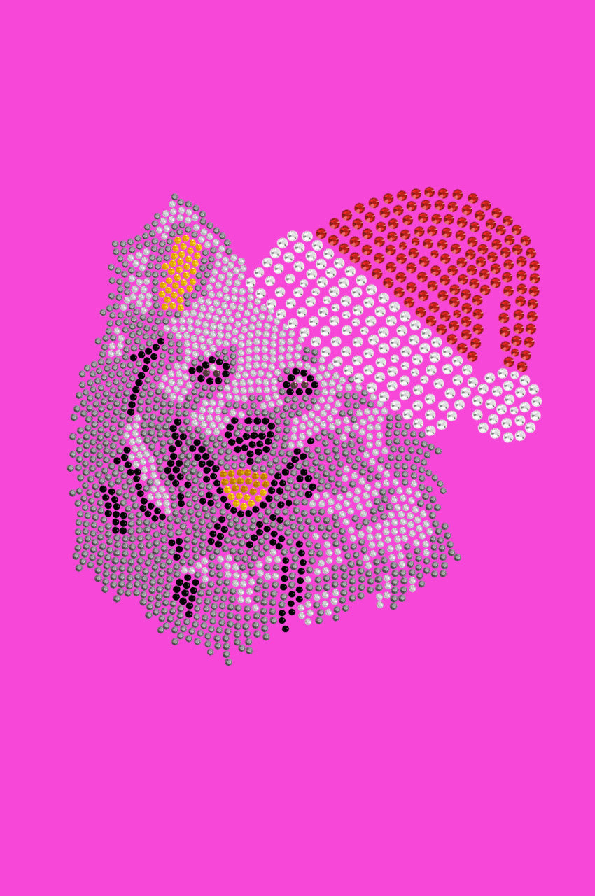 American Eskimo with Santa Hat - Bandana