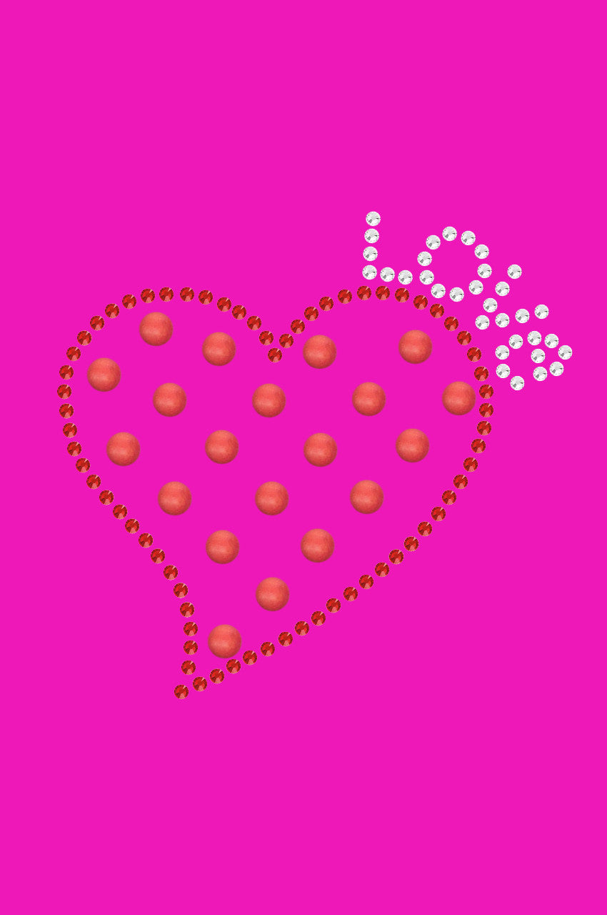 Small Love Polka Dot Heart - Womens T-shirt
