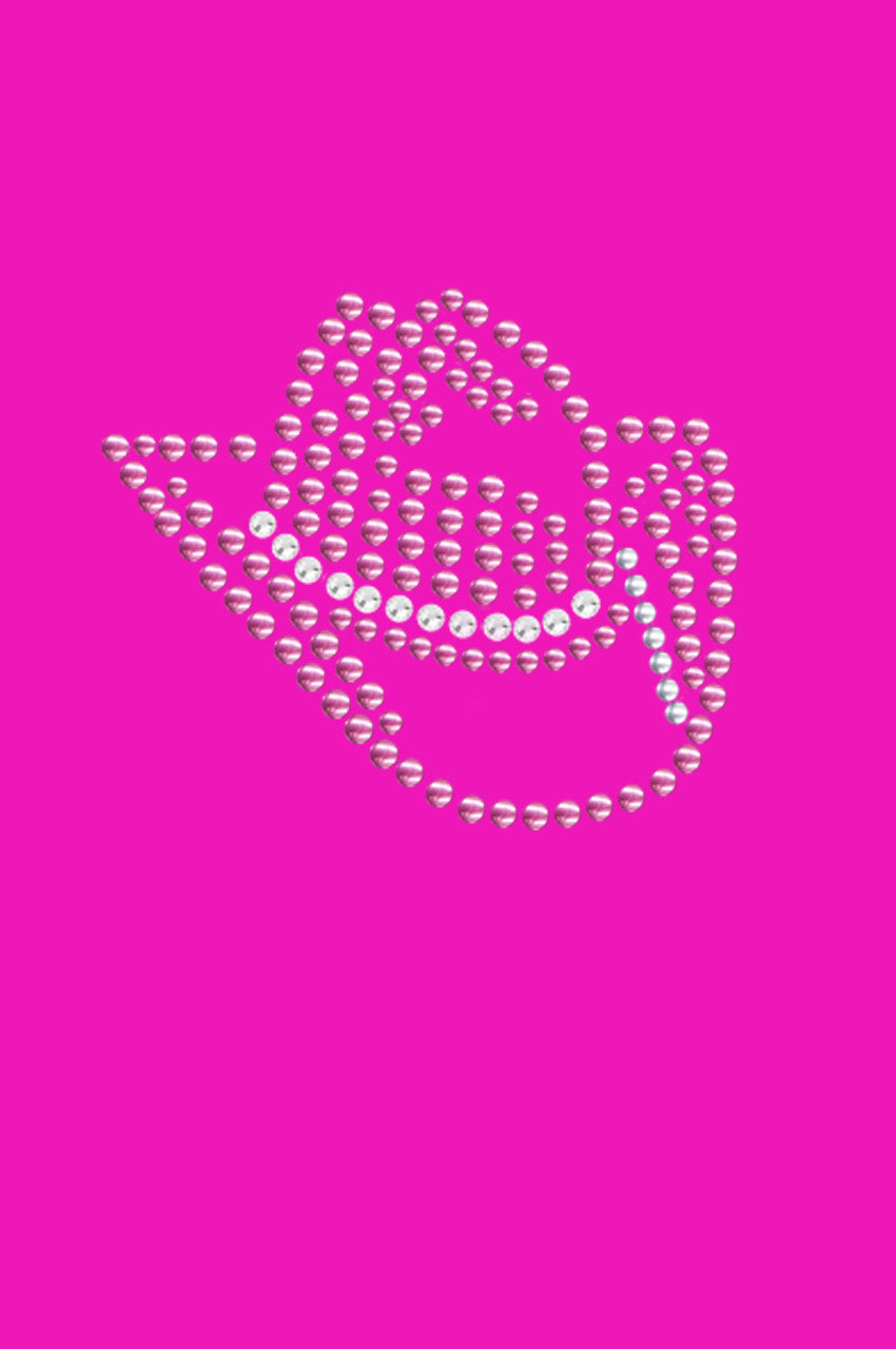 Pink Austrian crystal Cowgirl Hat - Women's T-shirt