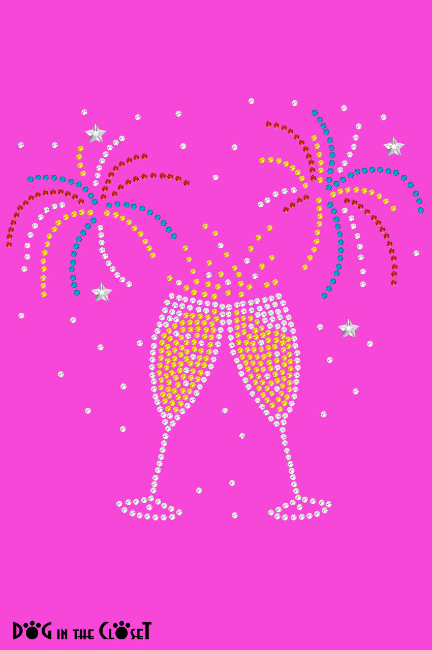 Happy New Year Drink & Fireworks - Womens Tee