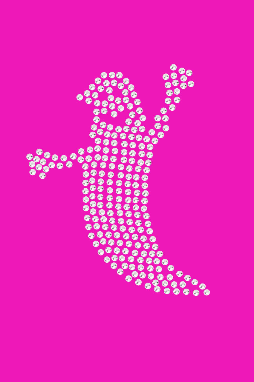 Skinny Rhinestone Ghost - Womens T-shirt
