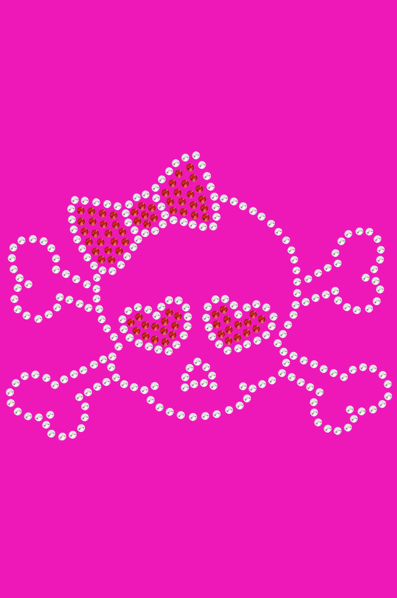 Skull with Red Bow - Women's T-shirt