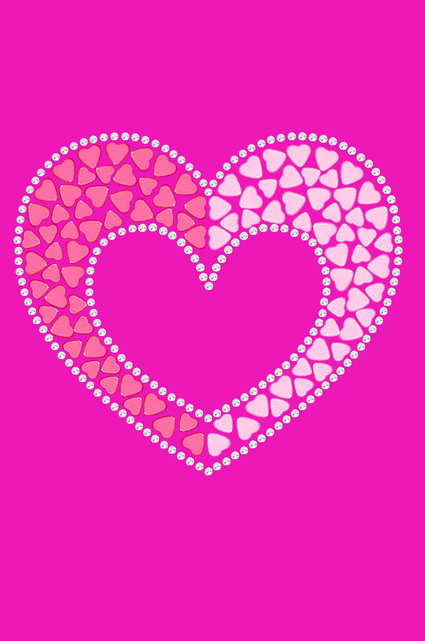 Pink & Light Pink Nailhead Hearts - Womens T-shirt