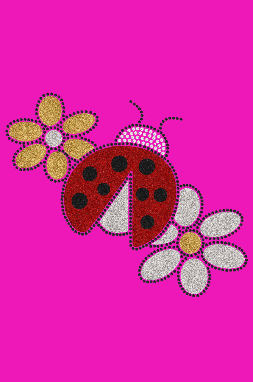 Glitter Ladybug & Daisies - Womens T-shirt