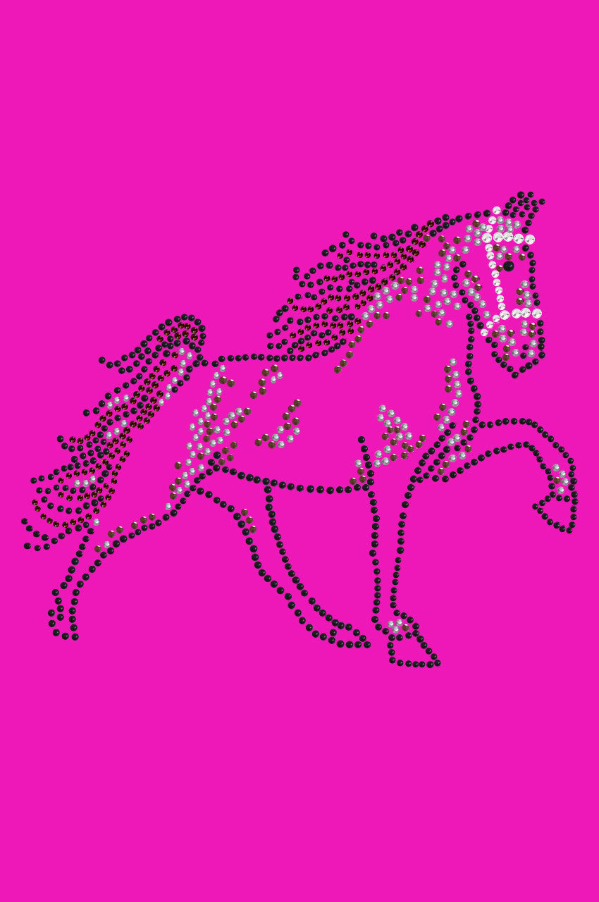 Horse (Brown Rhinestuds) - Womens T-shirt