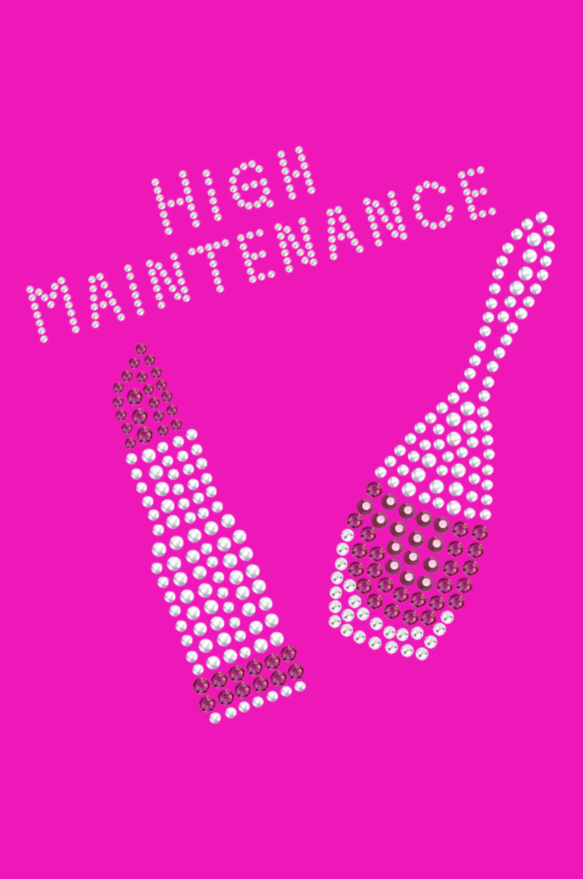 High Maintenance with Austrian crystal Nail Polish & Lipstick - Womens T-shirt