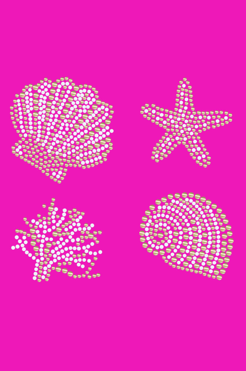 Gold & White Sea Shells - Bandanna