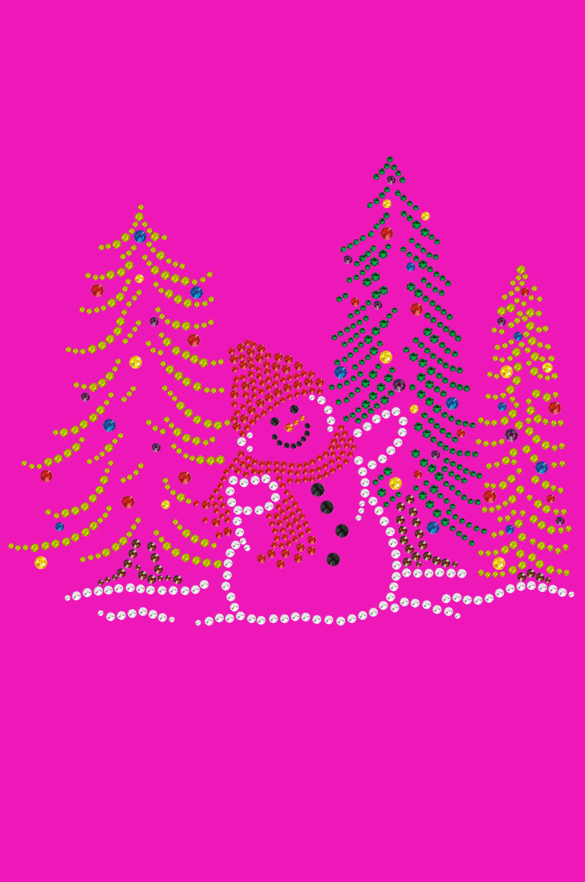 Snowman in Trees - Womens T-shirt