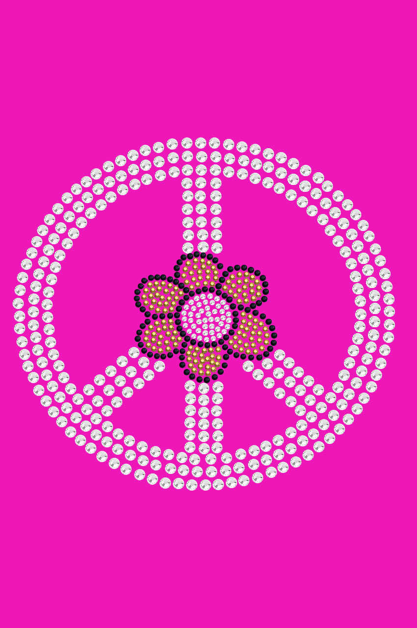 Peace Sign with Daisy - Womens T-shirt