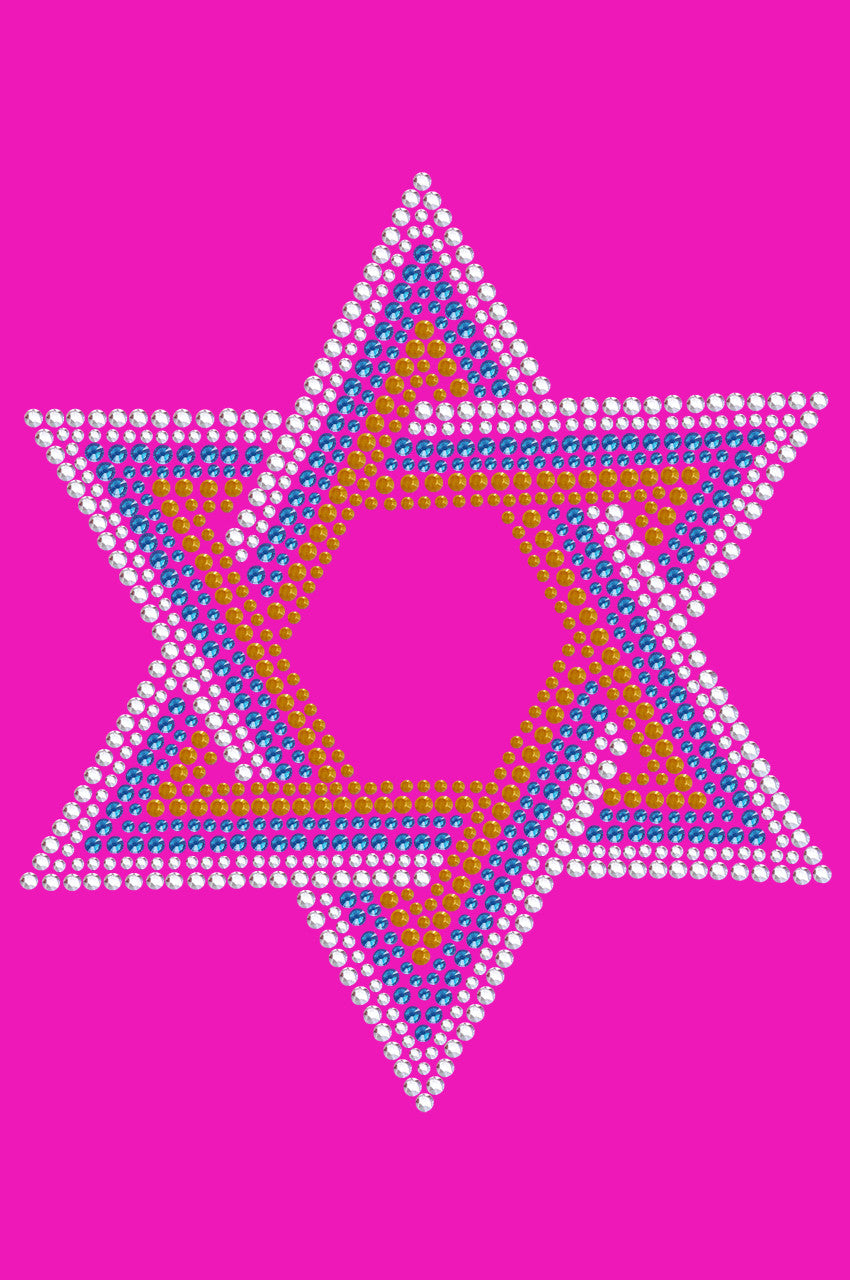 Star of David - Large (Blue, Silver, & Gold) - Womens T-shirt