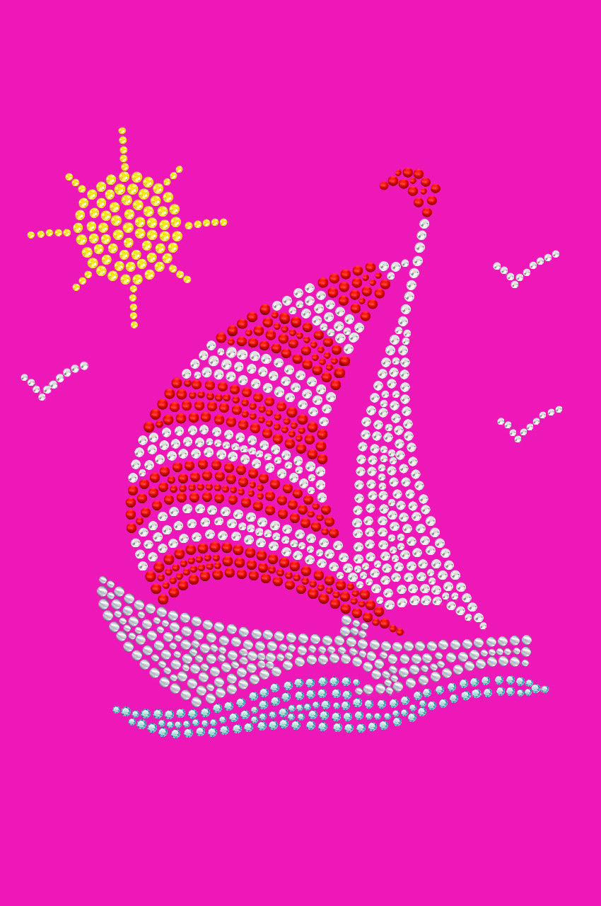 Sailboat (Rhinestone & Nailhead) - Womens T-shirt