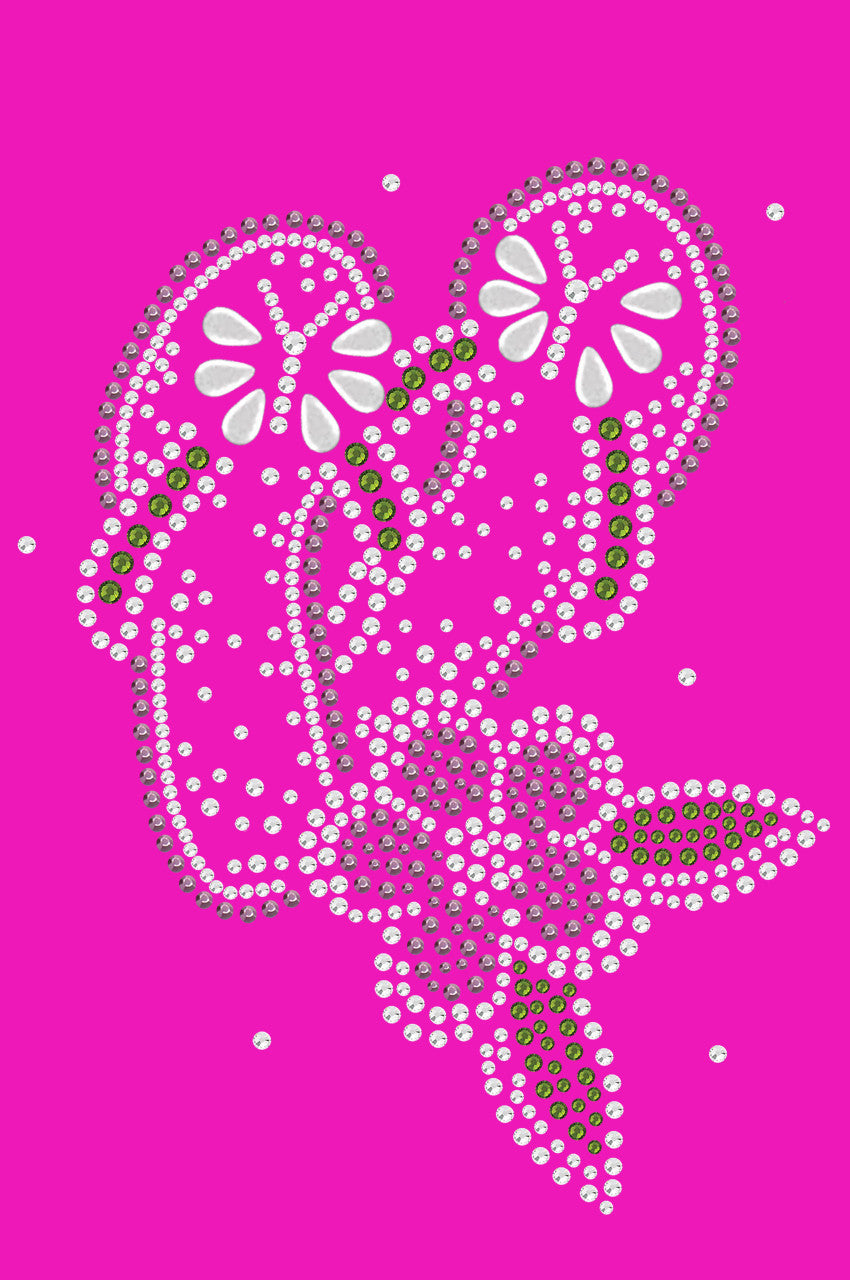 Pink Flip Flops with Flowers - Womens T-shirt