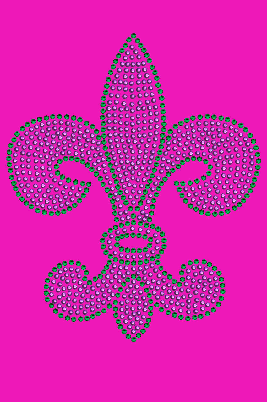 Fleur de Lis (Purple & Green) - Womens T-shirt