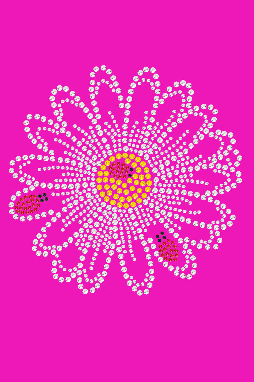 Large Daisy with Lady Bugs - Womens T-shirt