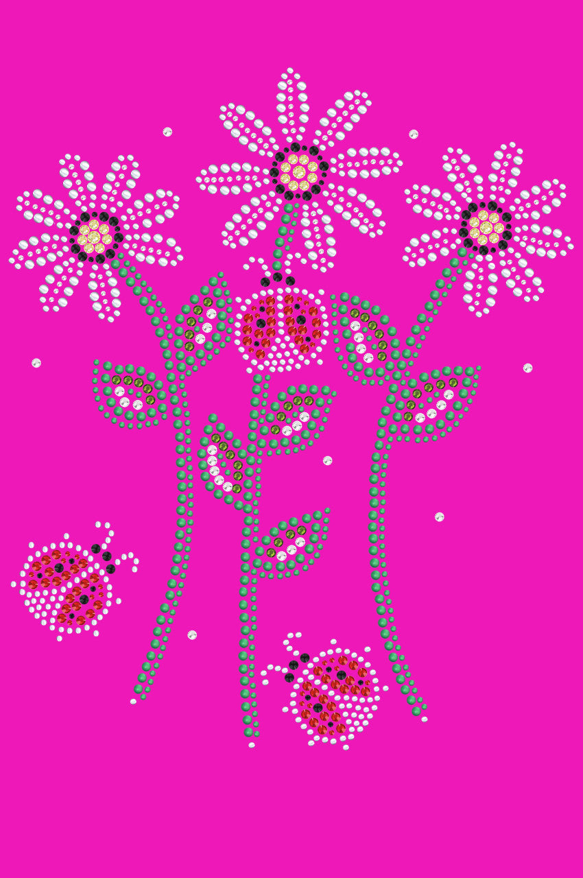 Daisies with Lady Bugs - Womens T-shirt